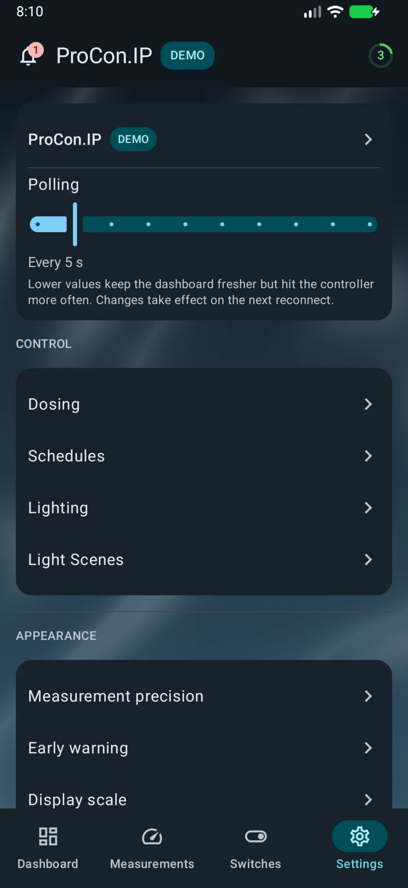 PoolPilot — Settings (ProCon.IP) on Android