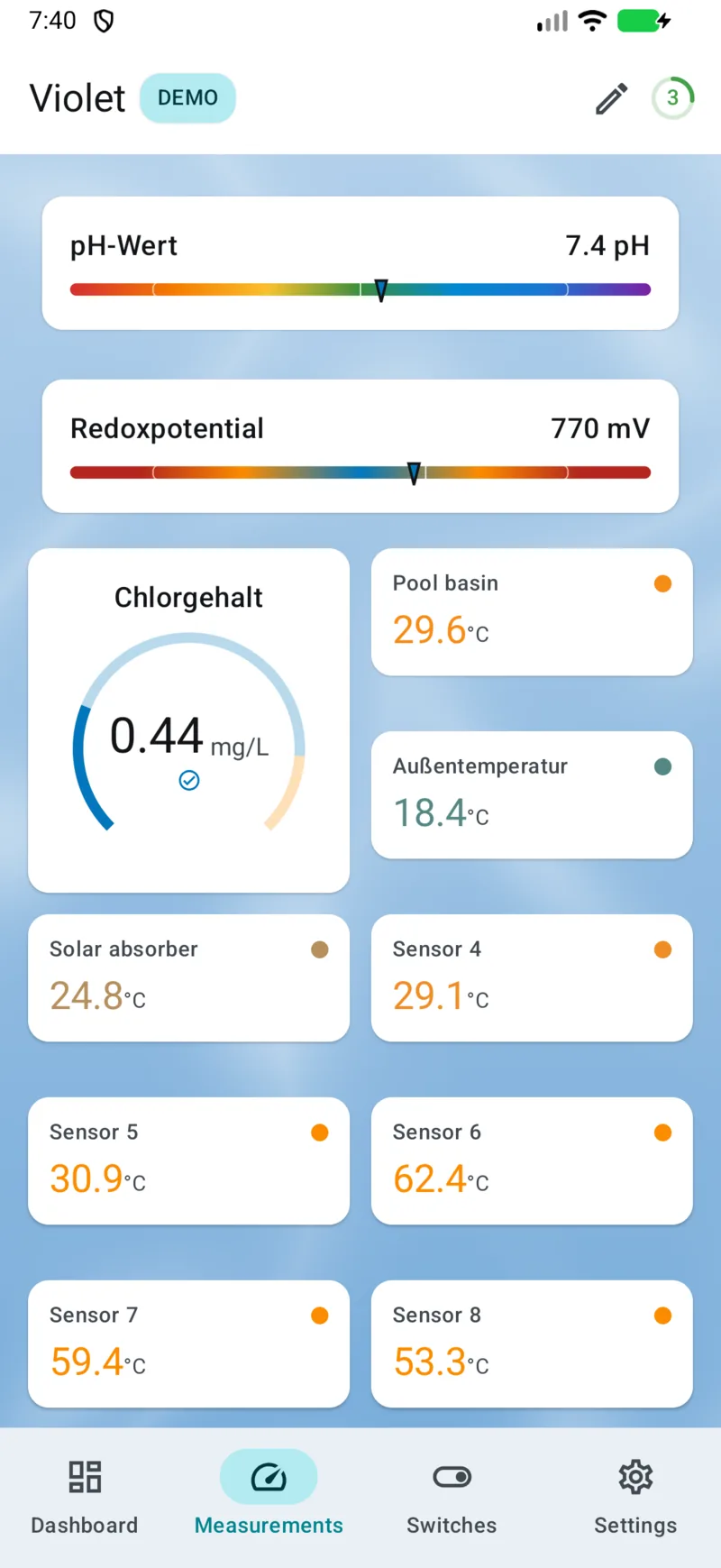 PoolPilot — Measurements (VIOLET) on Android